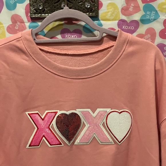 Pink xoxo valentines shirt, brand new soft long sleeve - Picture 3 of 6
